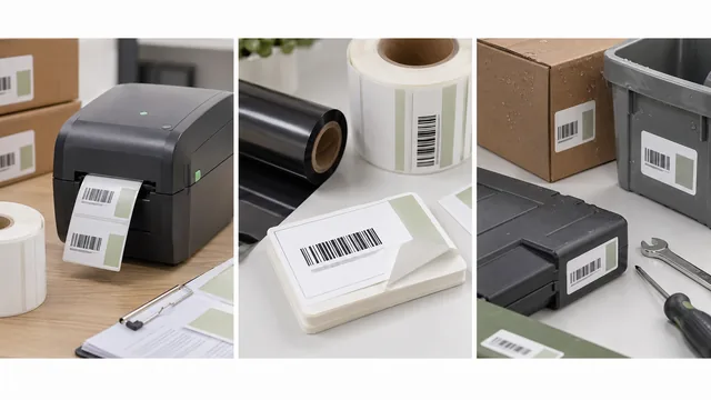 Thermal label printing comparison with direct thermal printer, ribbon, and durable labels thumbnail