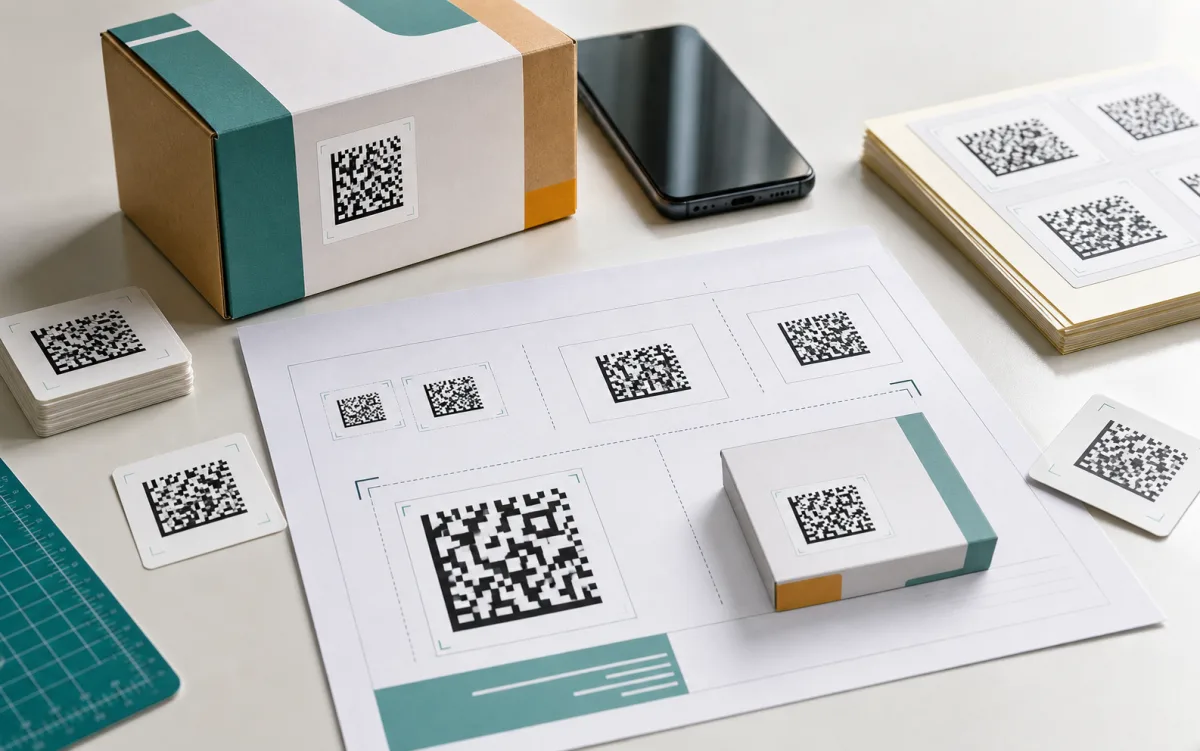 2D barcode label proofs with visible quiet zones