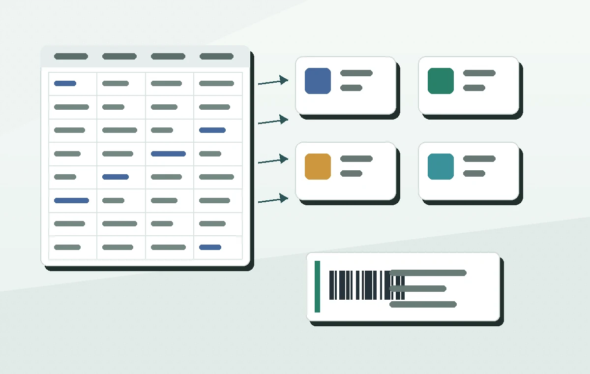 Map purchase order fields to receiving barcode labels before printing