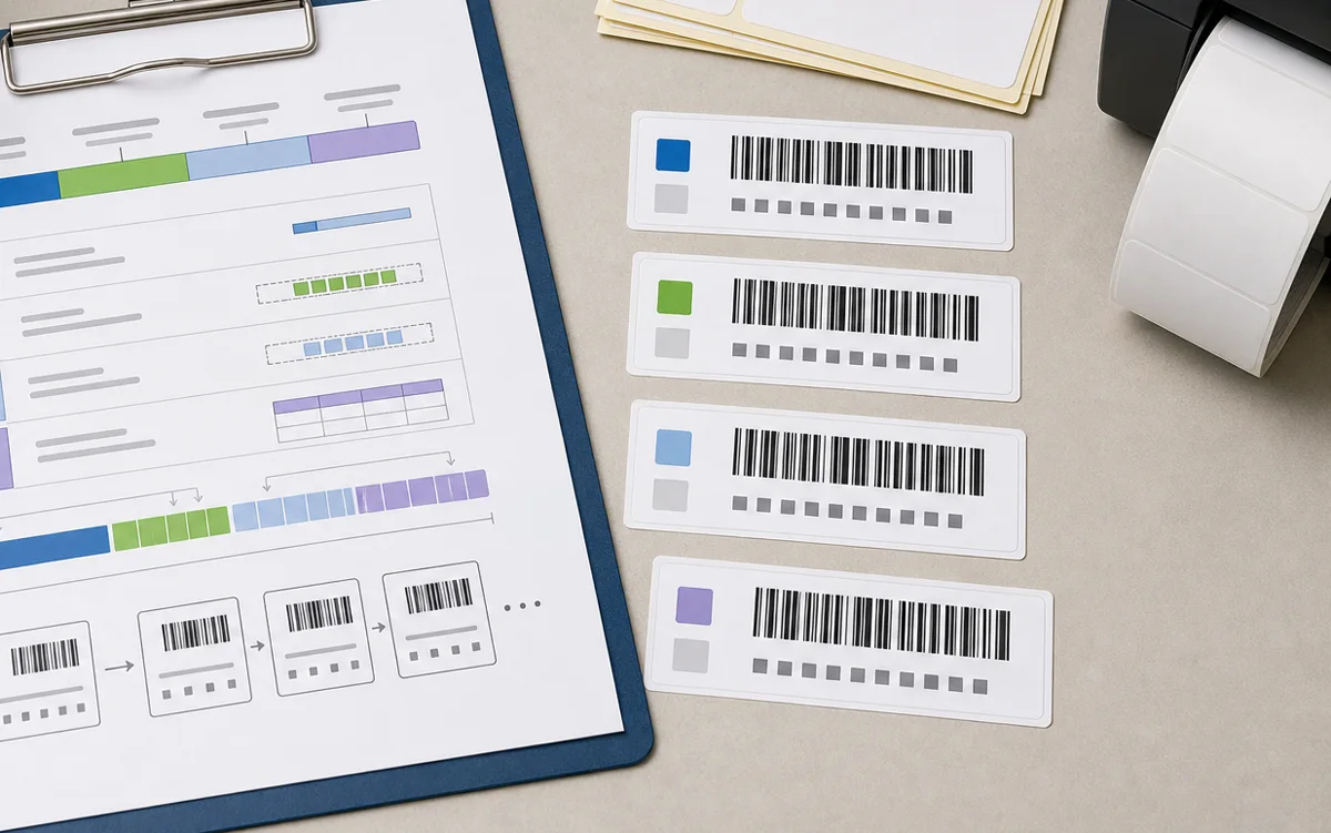 Plan serial number patterns before printing barcode labels